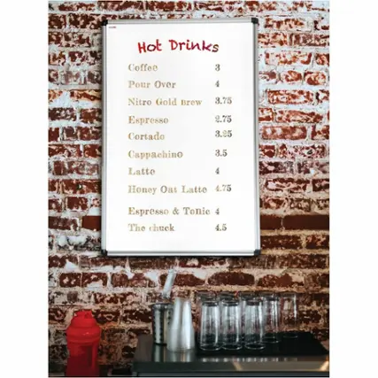 Floortex - Viztex Lacquered Steel Magnetic Dry Erase Board with an Aluminium Frame - 18&#x27;&#x27; x 24&#x27;&#x27; - White