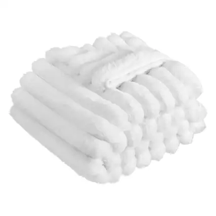 Front. VEVOR - Throw Blanket, 50 x 60 Inches / 1270 x 1524 mm, Faux Fur Cozy Throw Blankets, Cute Small Fuzzy Throws - White.
