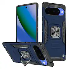 Front. Kitcheniva - Magnetic Case Kickstand Shockproof Plus Tempered Glass For Google Pixel 11/11 Pro Case Blue - Blue.