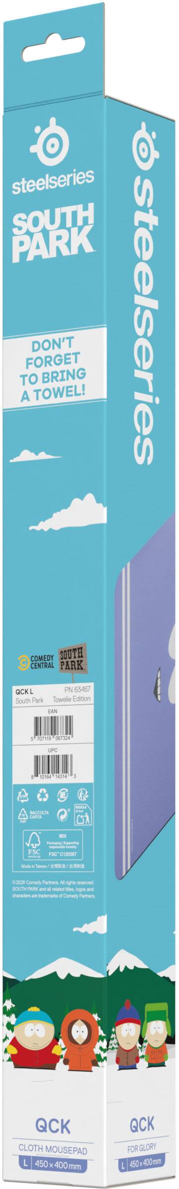 steelseries SOUTH PARK TO A FORGET DON'T TOWEL! BRING steelseries COMEDY SOUTH CENTRAL PARK GCKL PN 6546 South Park Towel Edition LAN 7 Hres otSUN uPC M Sn14 . -  -- . M N Soing I  PM 12 - . - .E cN - Crt Pute . - - sure - - . - - - - deaios - Talmato . Carel Palion QCK CLOTH MOUSEPAD L 450 . 400 mm QCK FOR GLORY 453 150v400mm