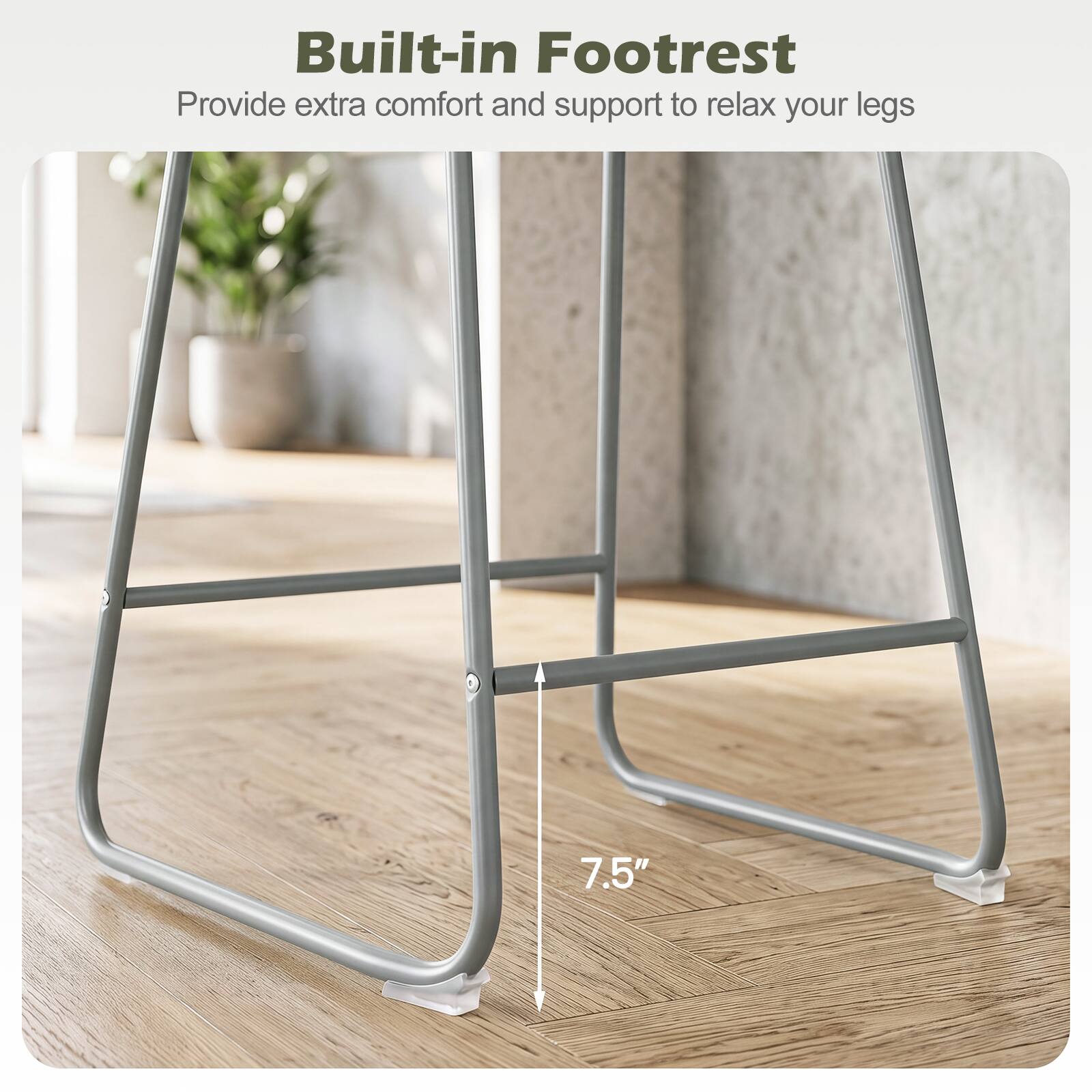 Built-in Footrest  
Provide extra comfort and support to relax your legs  
7.5"