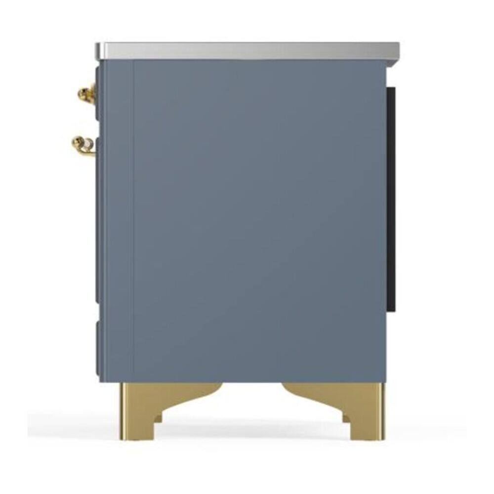 Alt View 9. ILVE - ILVE Majestic II 40 inch Induction Range with 6 Elements (Blue Grey, Brass Trim) - Blue Grey.