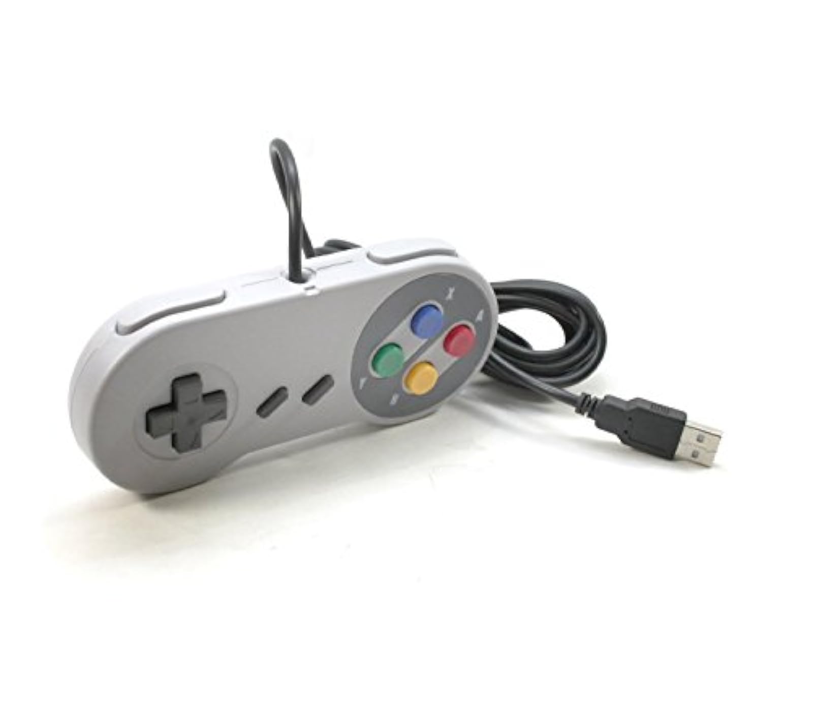 Alt View 1. Mars Devices - SNES Super Nintendo Style USB Controller - Gray.