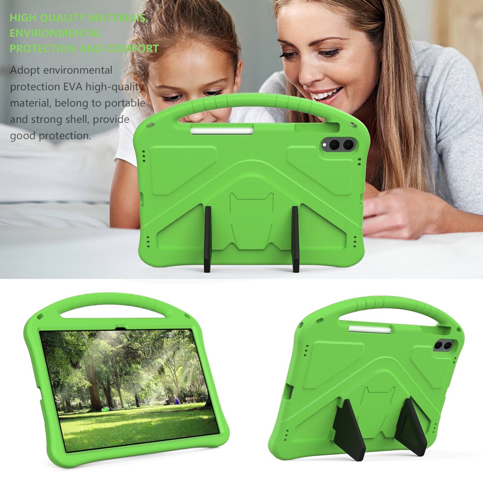 HIGH QUALITY MATERIALS, ENVIRONMENTAL PROTECTION AND COMFORT

Adopt environmental protection EVA high-quality material, belong to portable and strong shell, provide good protection.