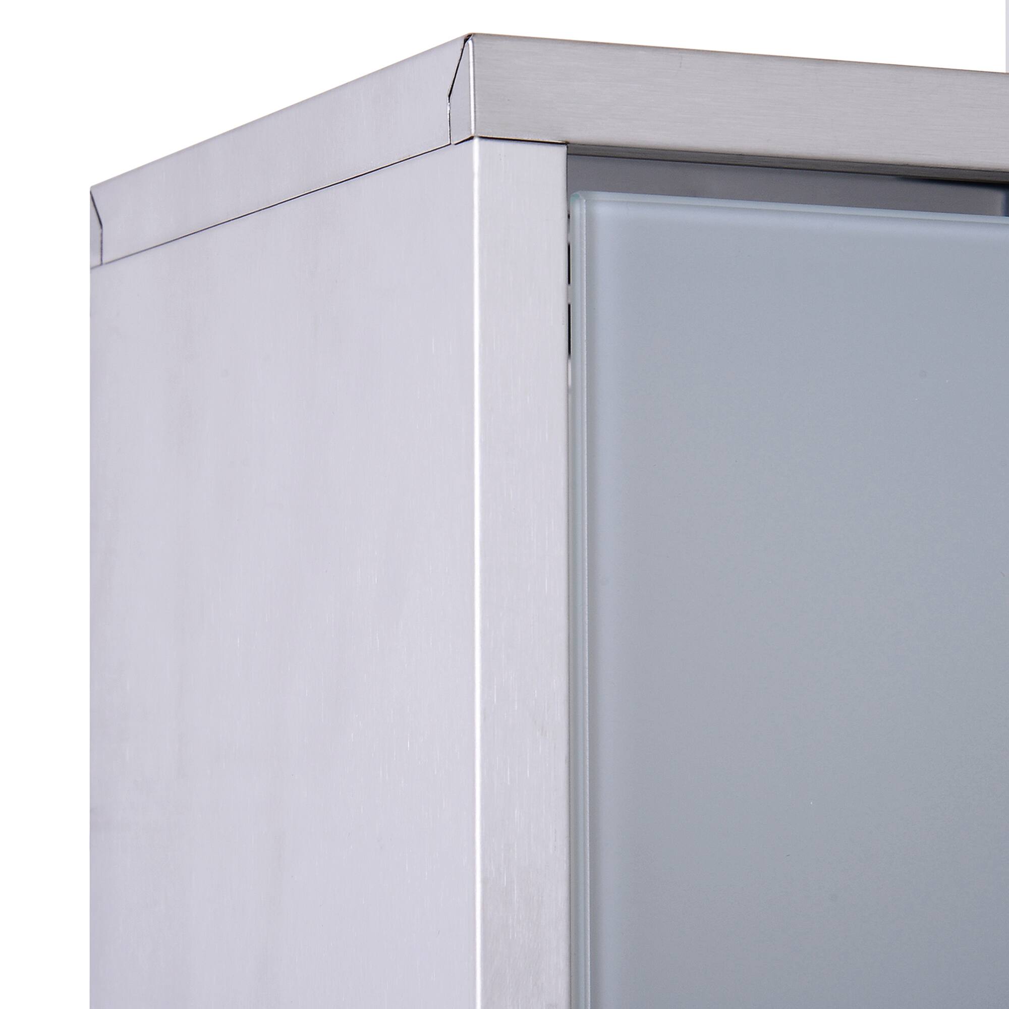 Alt View 7. Homcom - Wall Mounted Medicine Cabinet, Locking Wall Cabinet with 3 Tier Shelves, Stainless Steel Frame and Glass Door - Silver.
