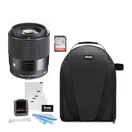 Sigma - 30mm F1.4 DC DN Contemporary Lens for Nikon Z Mount w/Camera Bag Bundle