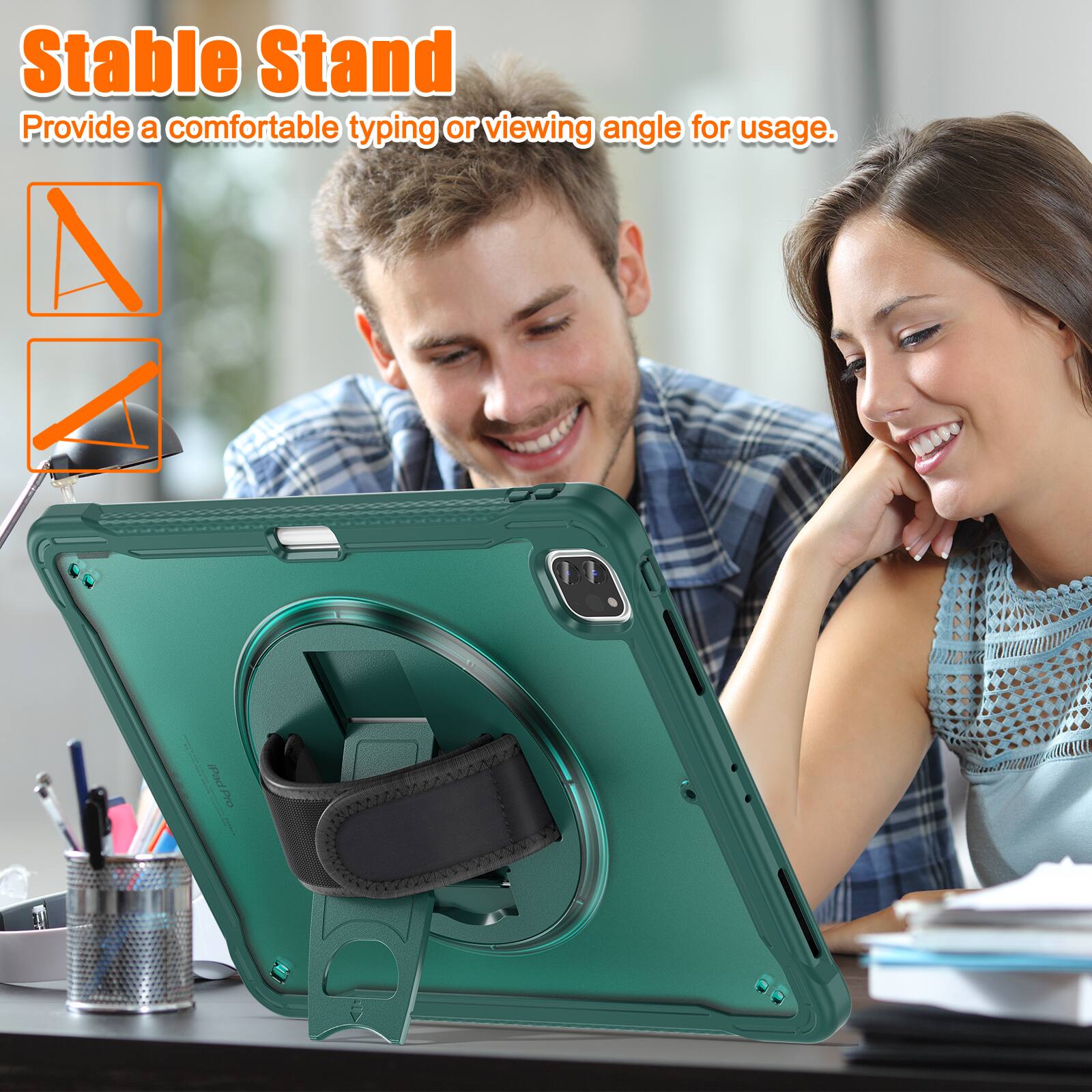 Stable Stand  
Provide a comfortable typing or viewing angle for usage.