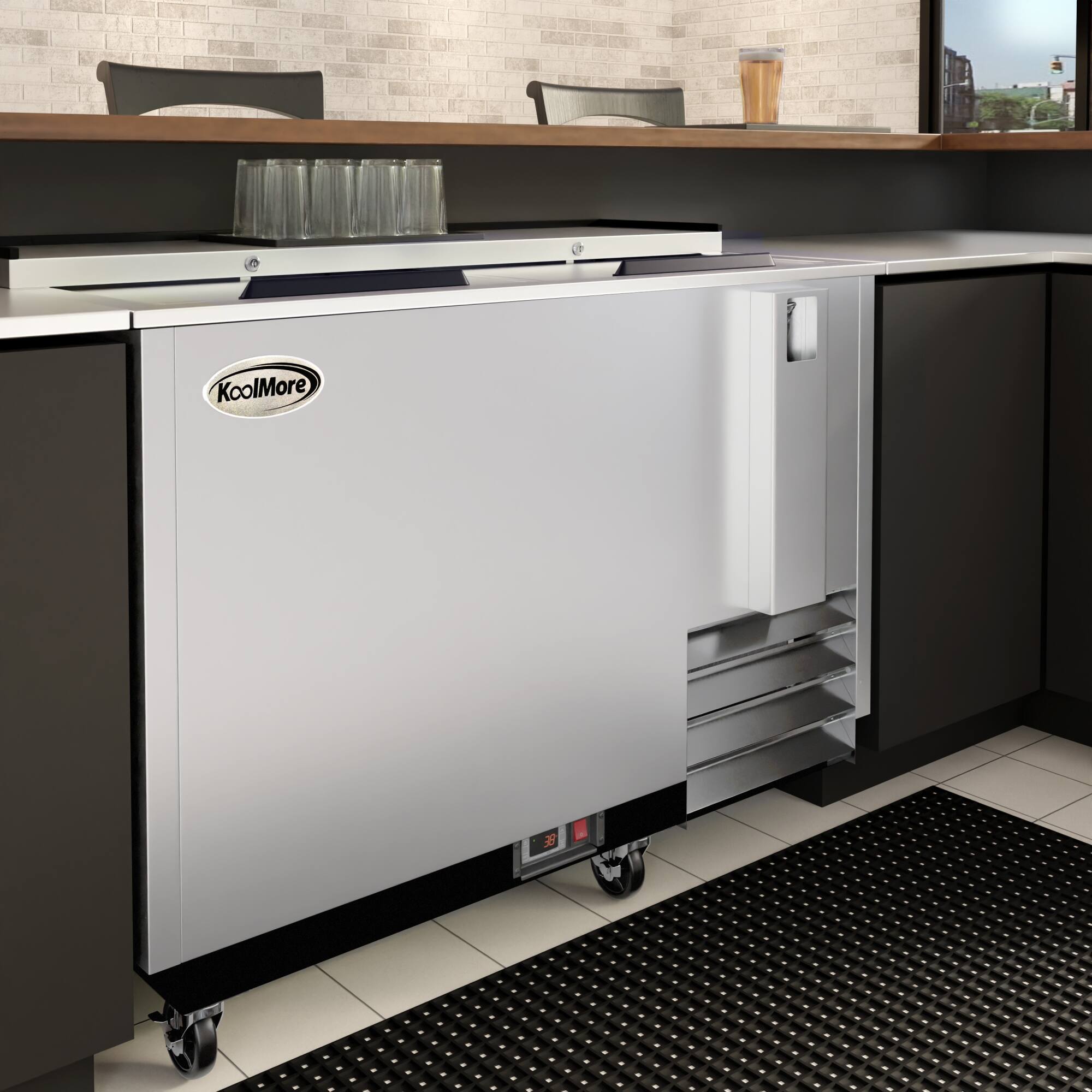 Alt View 1. Koolmore - 50 in. Commercial Glass Froster in Stainless Steel, ETL Listed, 14 cu. ft. (KM-GF50-SS) - Stainless steel.