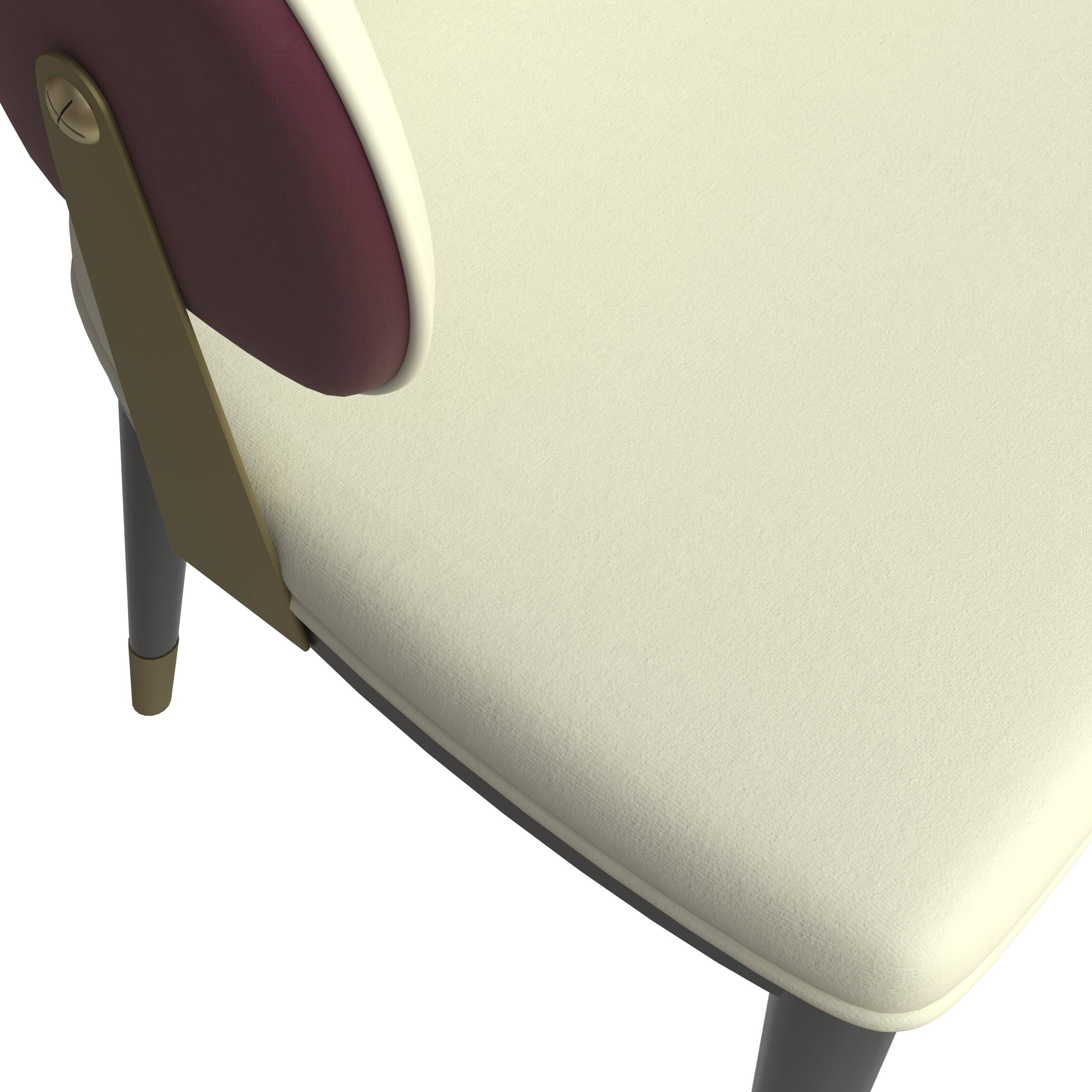 Alt View 6. LeisureMod - Aria Modern PU Leather Dining Chair with Iron Legs - Red.