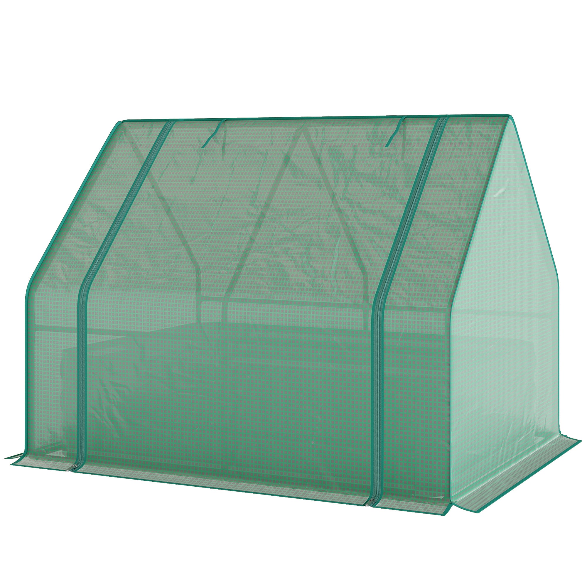 Outsunny - x 3ft Raised Garden Bed with Mini Greenhouse, Galvanized Raised Garden Bed with Cover