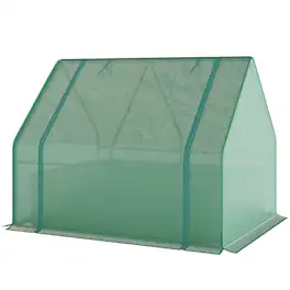 Outsunny - x 3ft Raised Garden Bed with Mini Greenhouse, Galvanized Raised Garden Bed with Cover