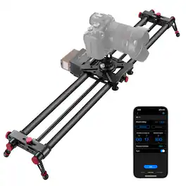 Neewer - 31.5" Motorized Camera Slider - Carbon Fiber Rail with App Control for Video & Timelapse