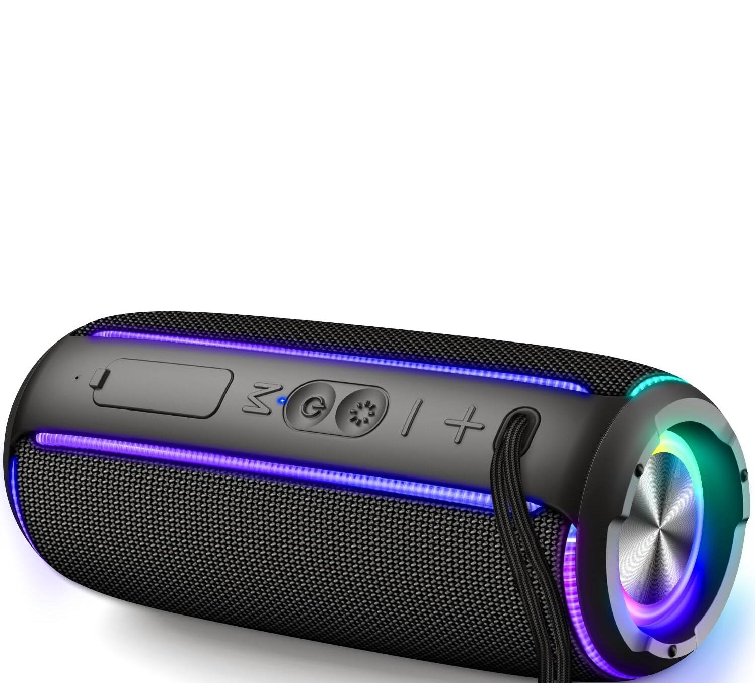 Angle. Dazzed Corner - Portable Bluetooth Speaker with RGB Lights - Black.