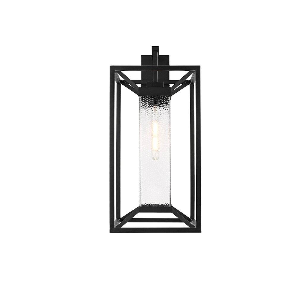 Back. Elegant Lighting - Willington 12 Inch Outdoor Wall Sconce In Black - Black.