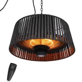 ZACHVO - Hanging Heater Lamp, 1500W Waterproof Electric Patio Heater with Remote Control - Black
