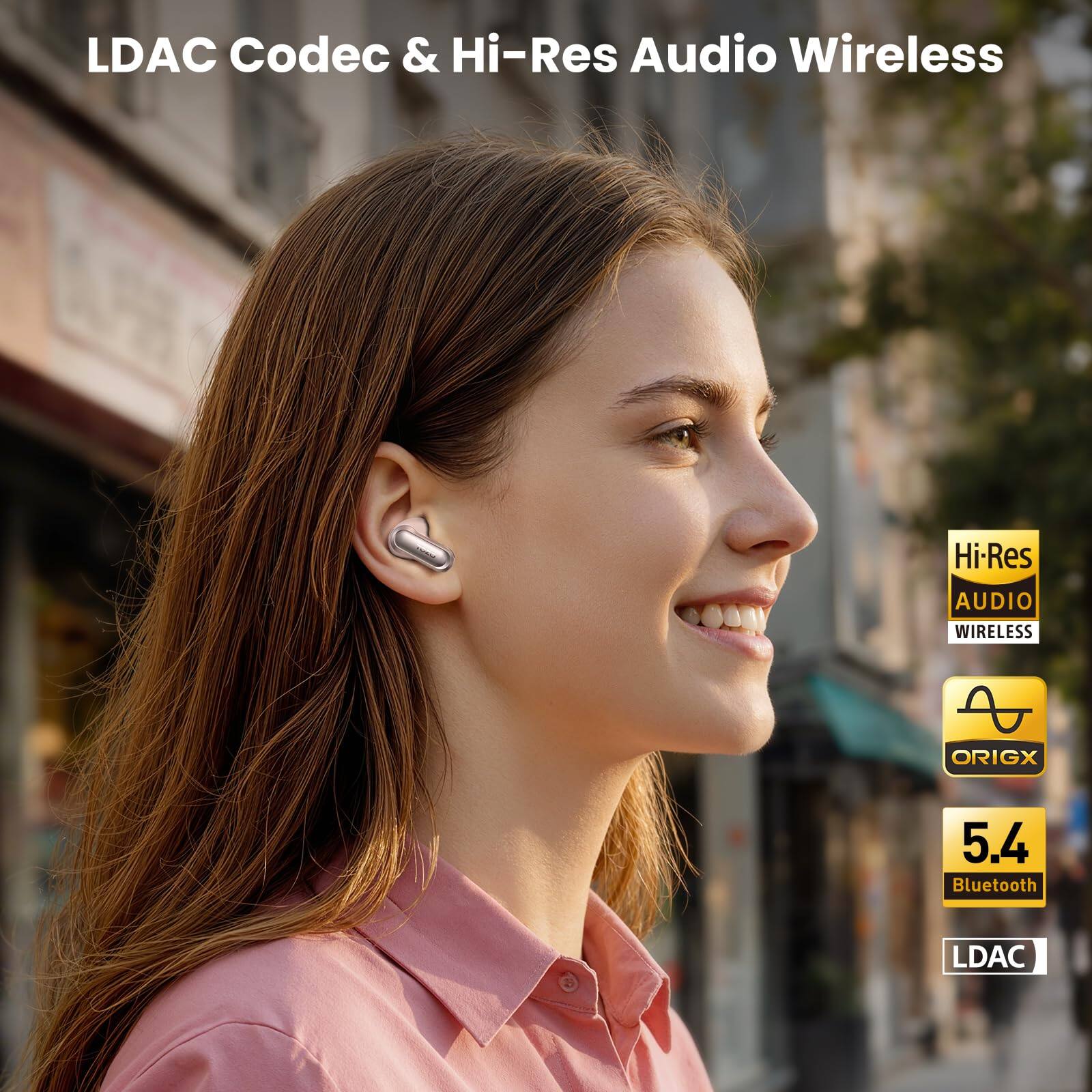 LDAC Codec & Hi-Res Audio Wireless

- Hi-Res Audio Wireless
- ORIGX
- 5.4 Bluetooth
- LDAC
