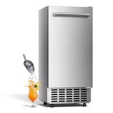 Front. Ecozy - ecozy Under Counter Nugget Ice Maker Machine, Bulit-in Freestanding Ice Maker, 66 Lbs/Day - Silver.