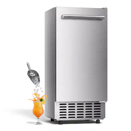 Front. Ecozy - ecozy Under Counter Nugget Ice Maker Machine, Bulit-in Freestanding Ice Maker, 66 Lbs/Day - Silver.
