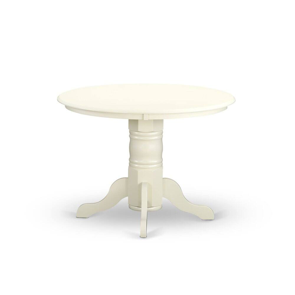Left. East West Furniture - 5 PC dinette set for 4-Dining Table and 4 Dining Chairs - Linen White.
