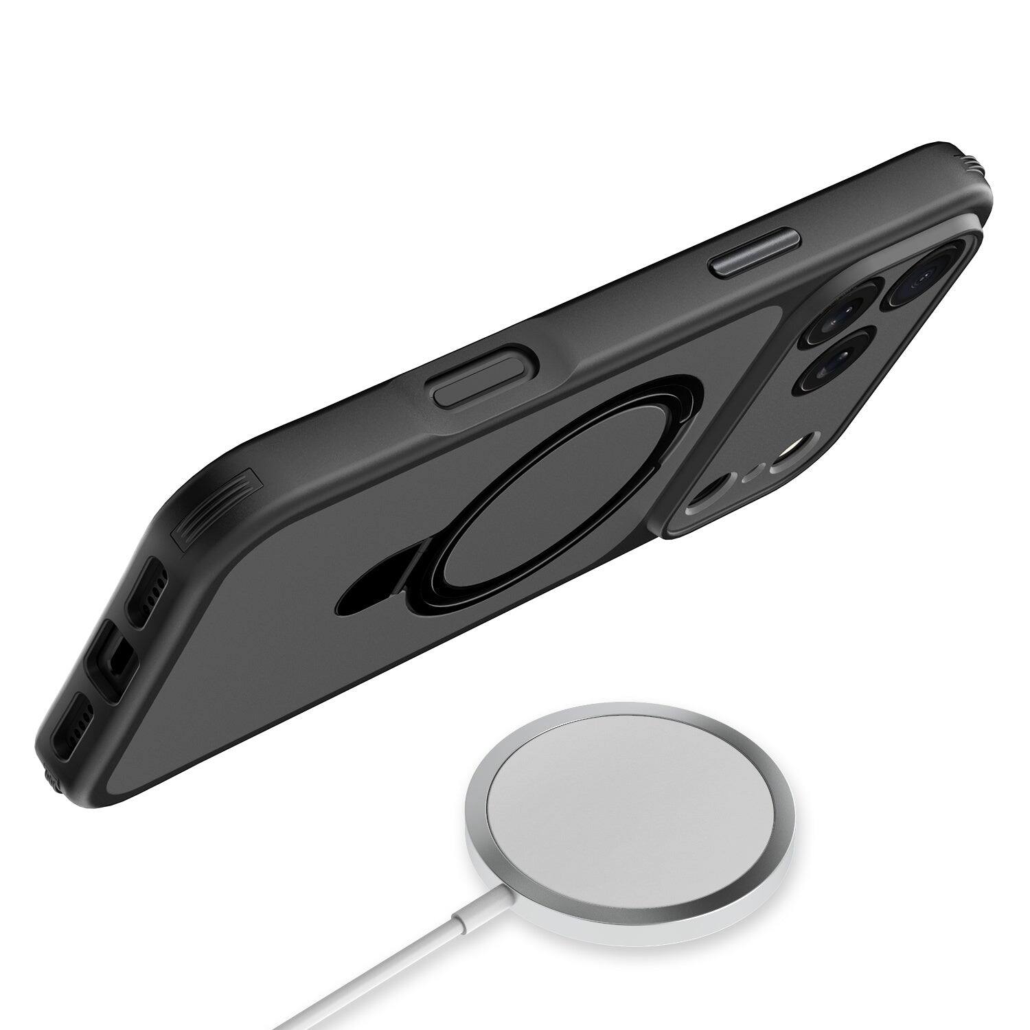 Alt View 2. BASELINE - TouchTone Series Kickstand Ring MagSafe Case for Apple iPhone 18 Pro Max / 17 Pro Max - Black.