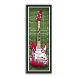 Sporticulture - Alabama Crimson Tide 14" x 37" Electric Guitar Framed Art Print - Red