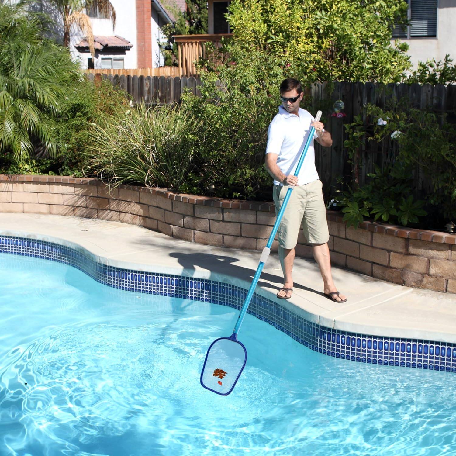 Alt View 7. Winado - 4-in-1 Pool Cleaning Kit w/ Pool Net, Brush, Skimmer Net, SPA Brush, Maintenance Tools for Inground Above Ground Pool - Blue.