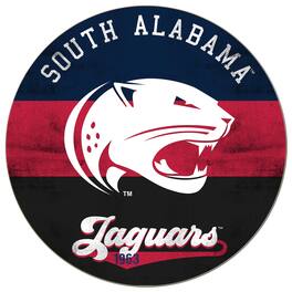 Jardine - South Alabama Jaguars 20'' x 20'' Retro Logo Circle Sign - Blue
