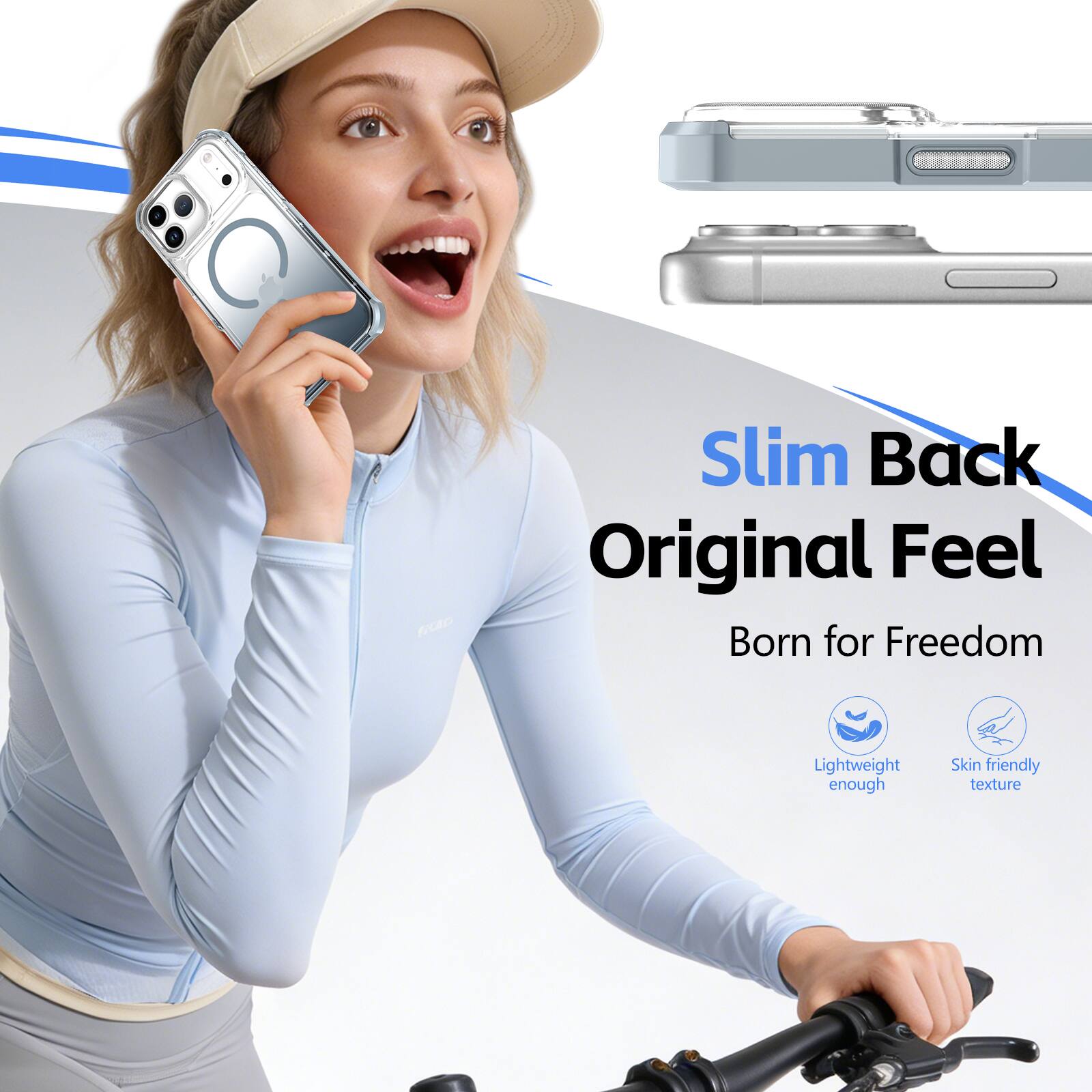 Slim Back Original Feel  
Born for Freedom  
Lightweight enough  
Skin friendly texture