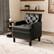 Front. Bestier - 26.3" Wide Classic Soft Leather Upholstered Tufted Arm Accent Chair with Solid Leg - Black.