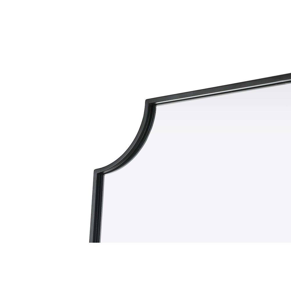 Left. Elegant Kitchen and Bath - Notched Metal Mirror 24x36 inch in Black - Black.