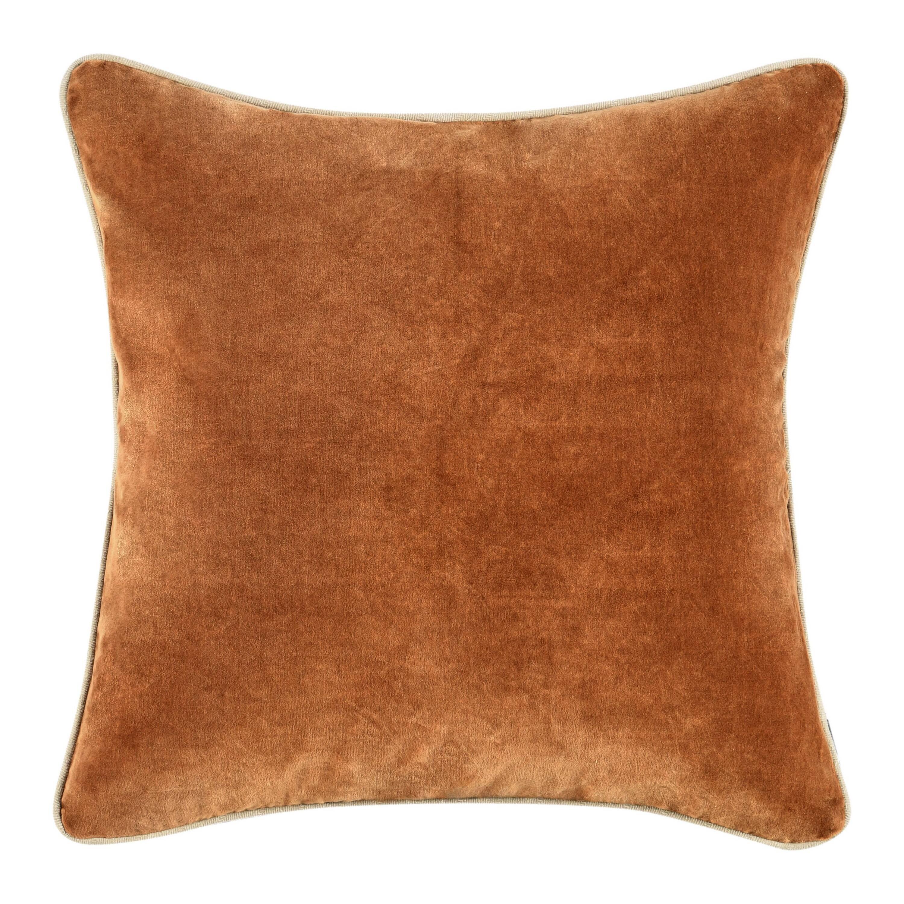 Manhattan Lane Hillary Throw Pillow, Square 22 Inch Cotton Velvet ...