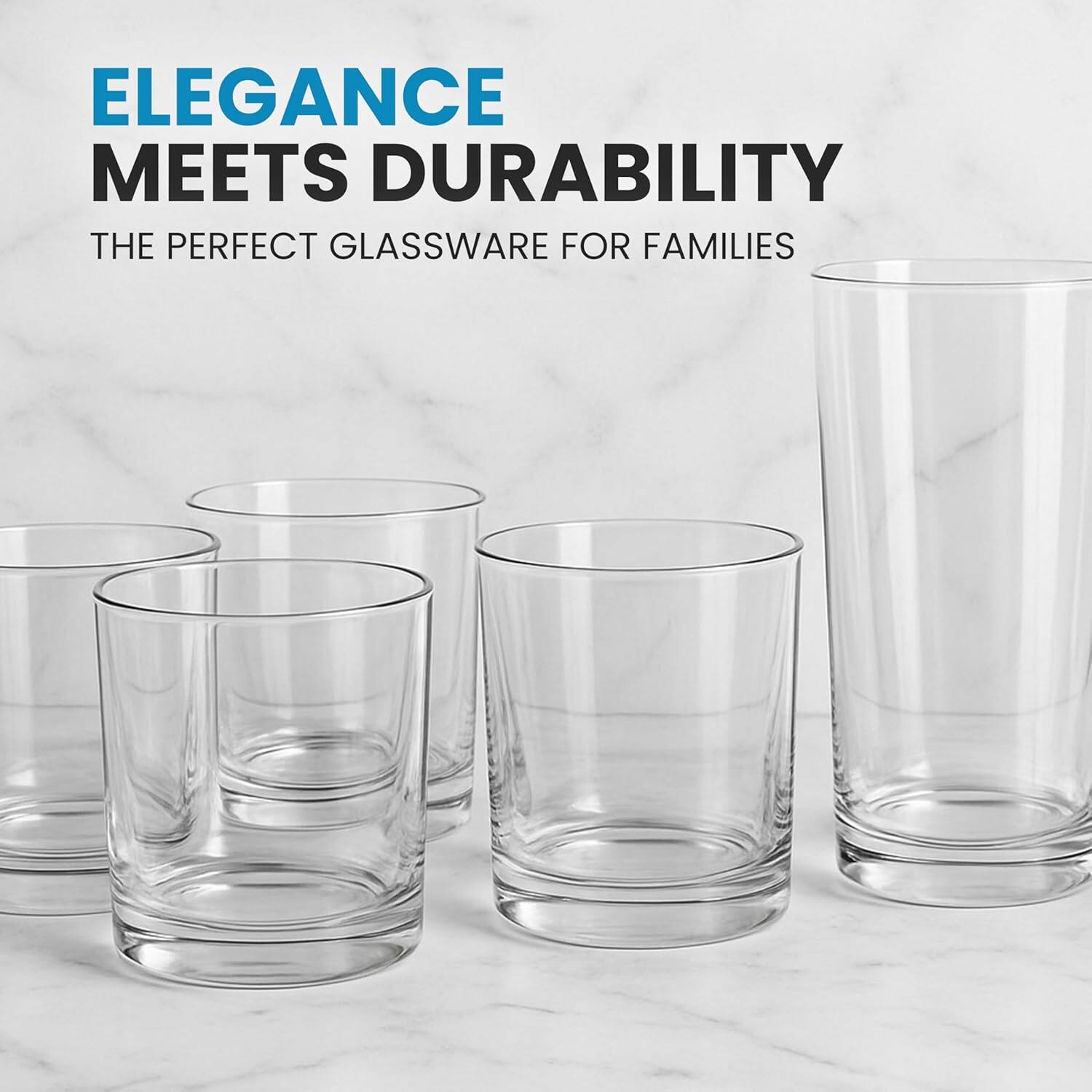 ELEGANCE MEETS DURABILITY  
THE PERFECT GLASSWARE FOR FAMILIES