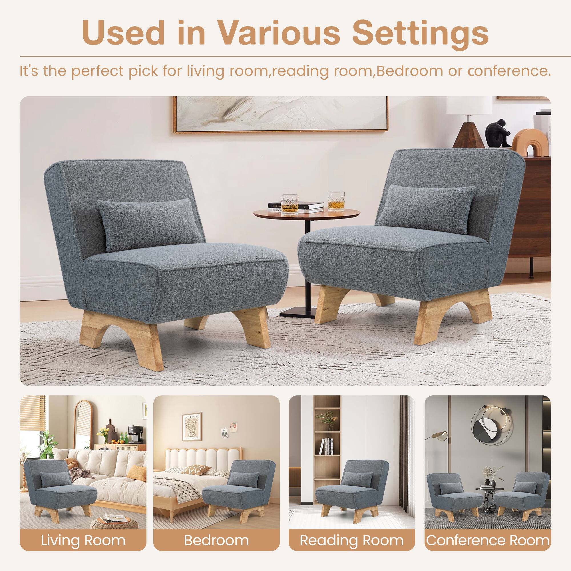 Used in Various Settings

It's the perfect pick for living room, reading room, Bedroom or conference.

Living Room  
Bedroom  
Reading Room  
Conference Room