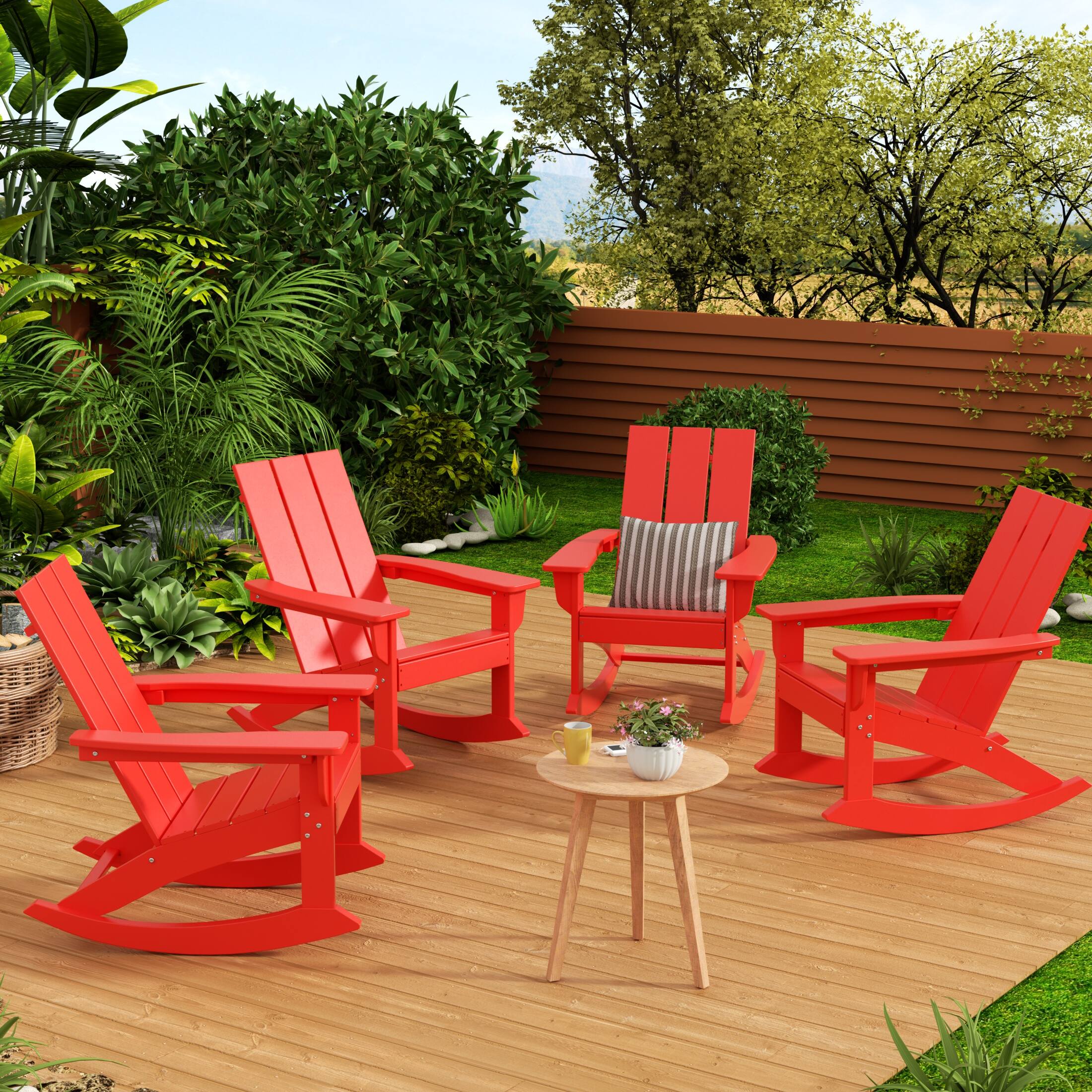 WestinTrends Ashore Outdoor Patio Modern Adirondack Rocking Chair (Set ...