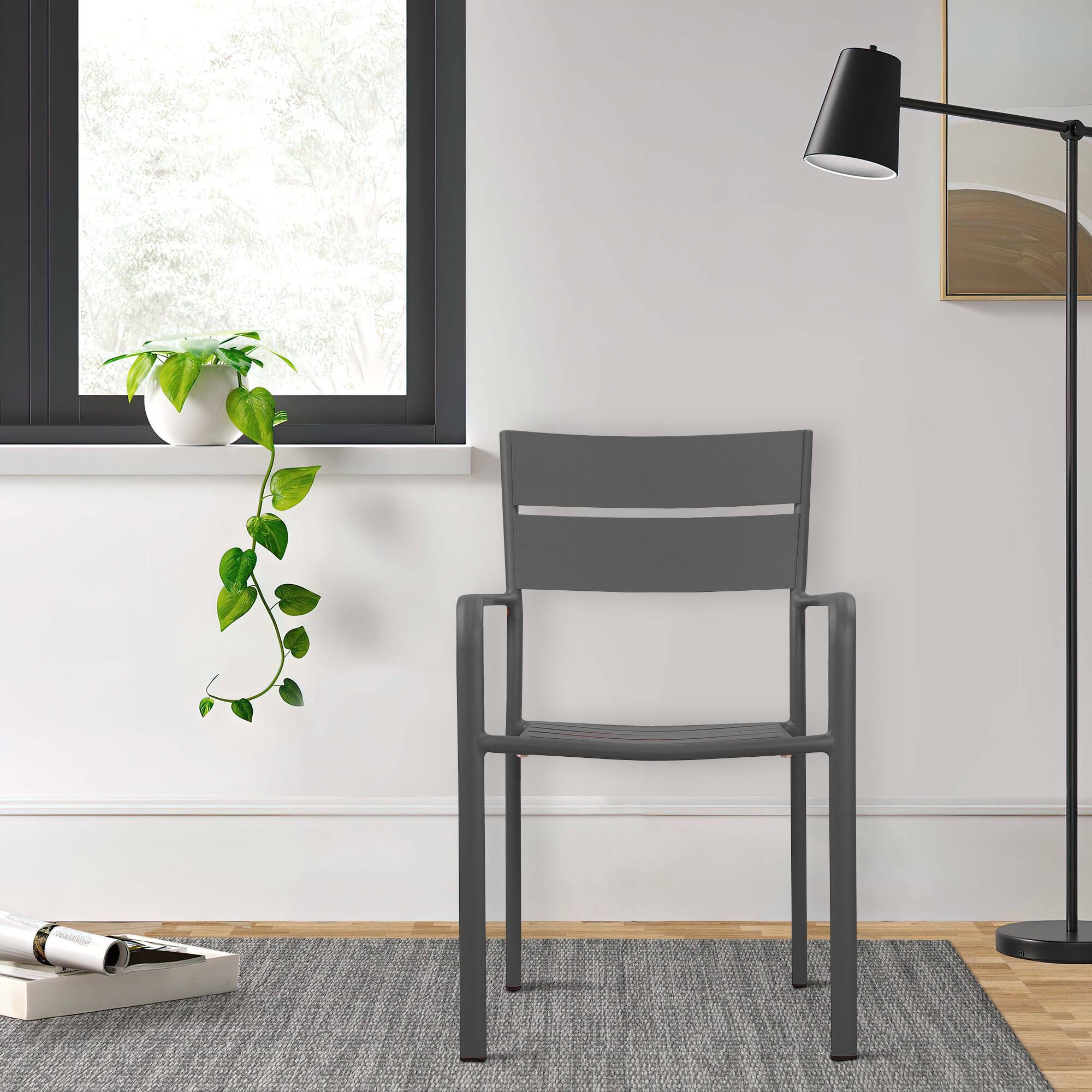 Manhattan Lane Meta 22 Inch 6 Piece Dining Chair Set Aluminum Frame ...