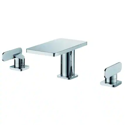 Front. Alfi - Polished Chrome Two-Handle 8" Widespread Bathroom Faucet - Silver.