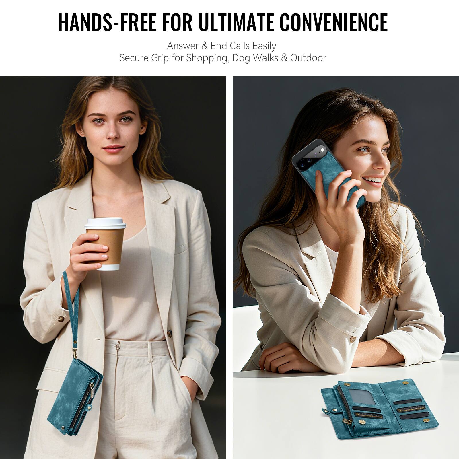 HANDS-FREE FOR ULTIMATE CONVENIENCE  
Answer & End Calls Easily  
Secure Grip for Shopping, Dog Walks & Outdoor