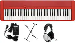 Casio - CTS1RD Premium Pack with Stand, Adapter, and Headphones