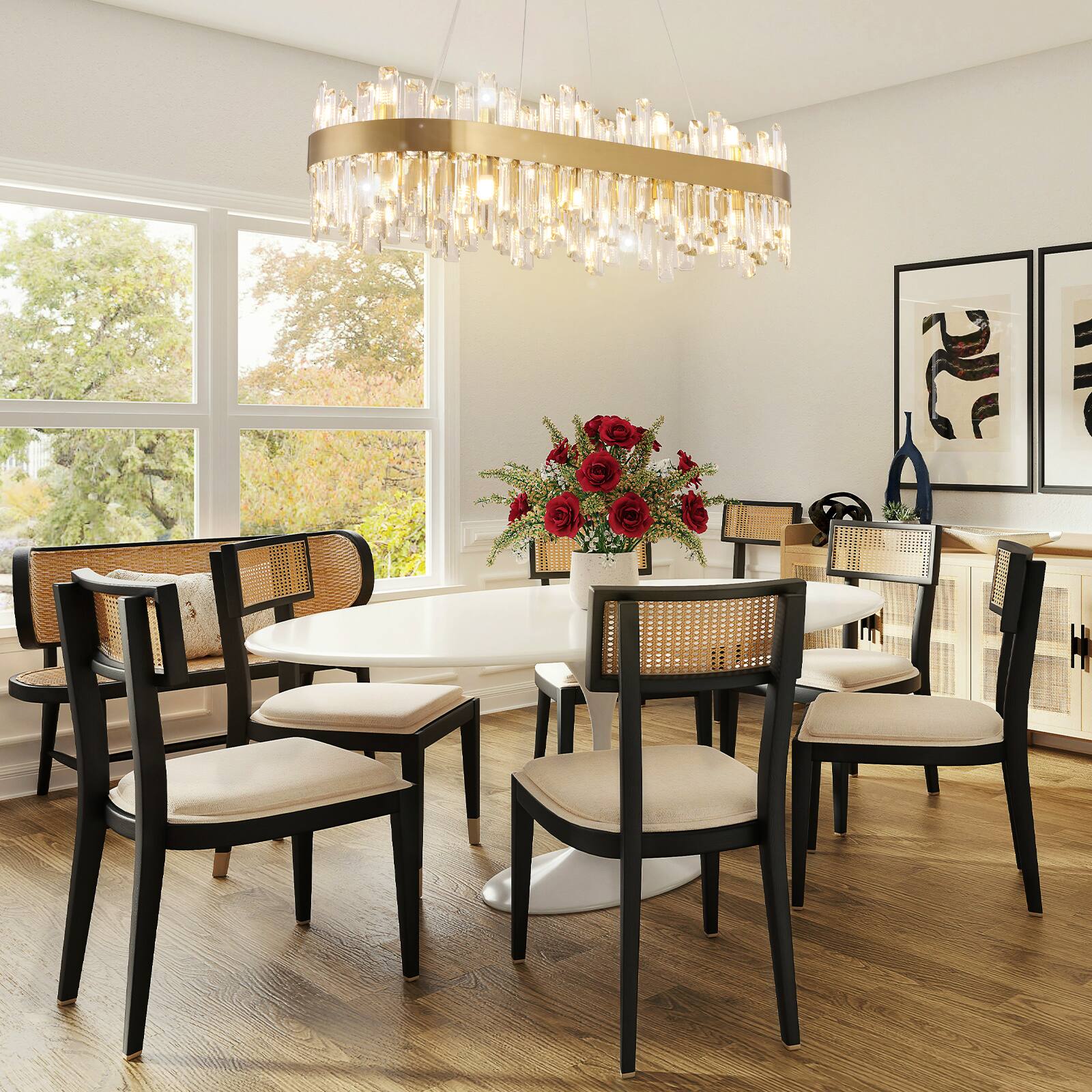 Alt View 8. Tiramisubest - 36" Modern Luxury Gold Crystal Chandelier, 24-Light French Empire Ceiling Light with Premium Crystals - Gold+Clear.