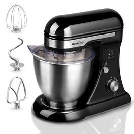 Forest'nSky - Geek Chef 4.8QT Stand Mixer, 12-Speed Tilt-Head with Dough Hook, Beater & Whisk - Black