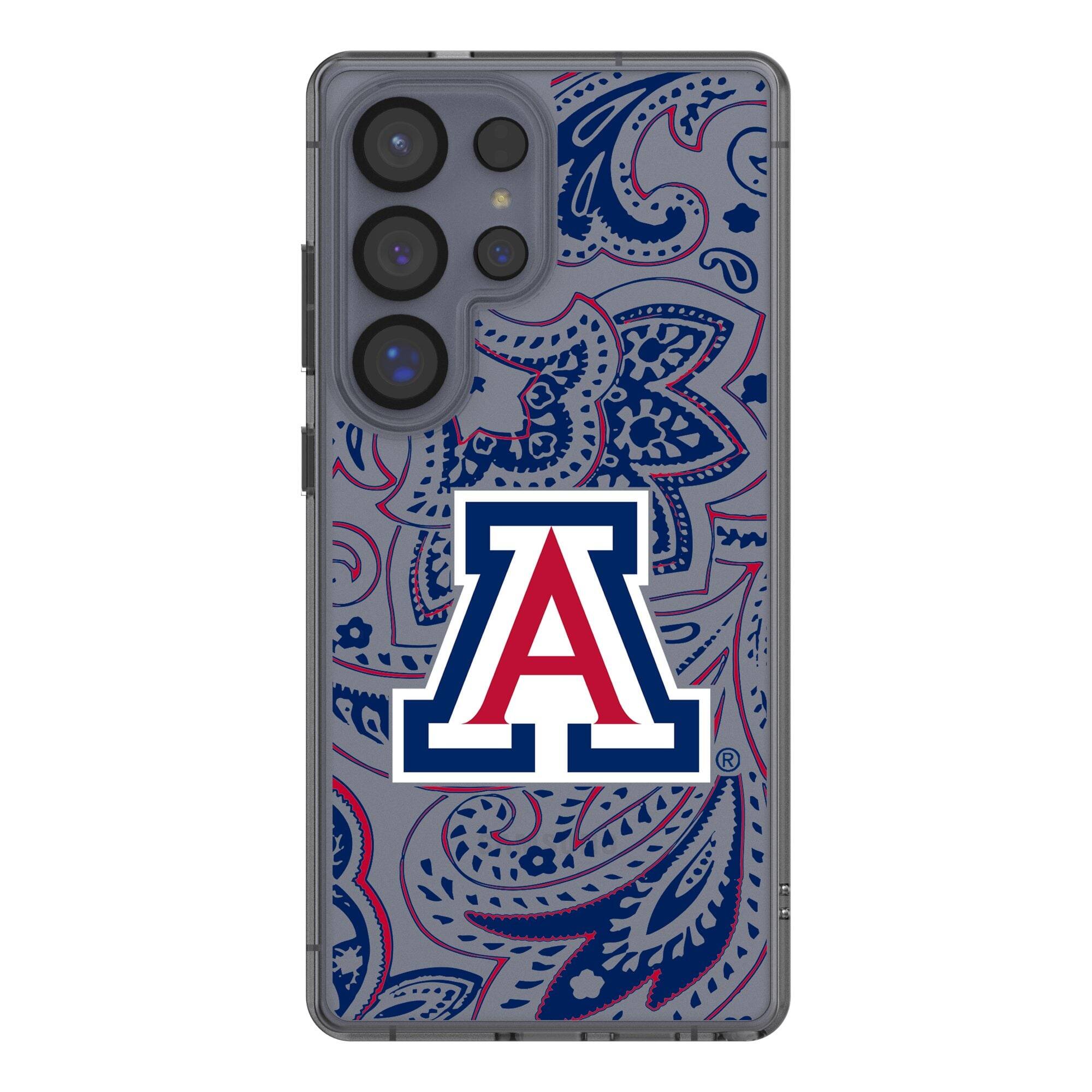 Front. Keyscaper - Arizona Wildcats Paisley Galaxy Clear Case - S24 Ultra - Multicolor.