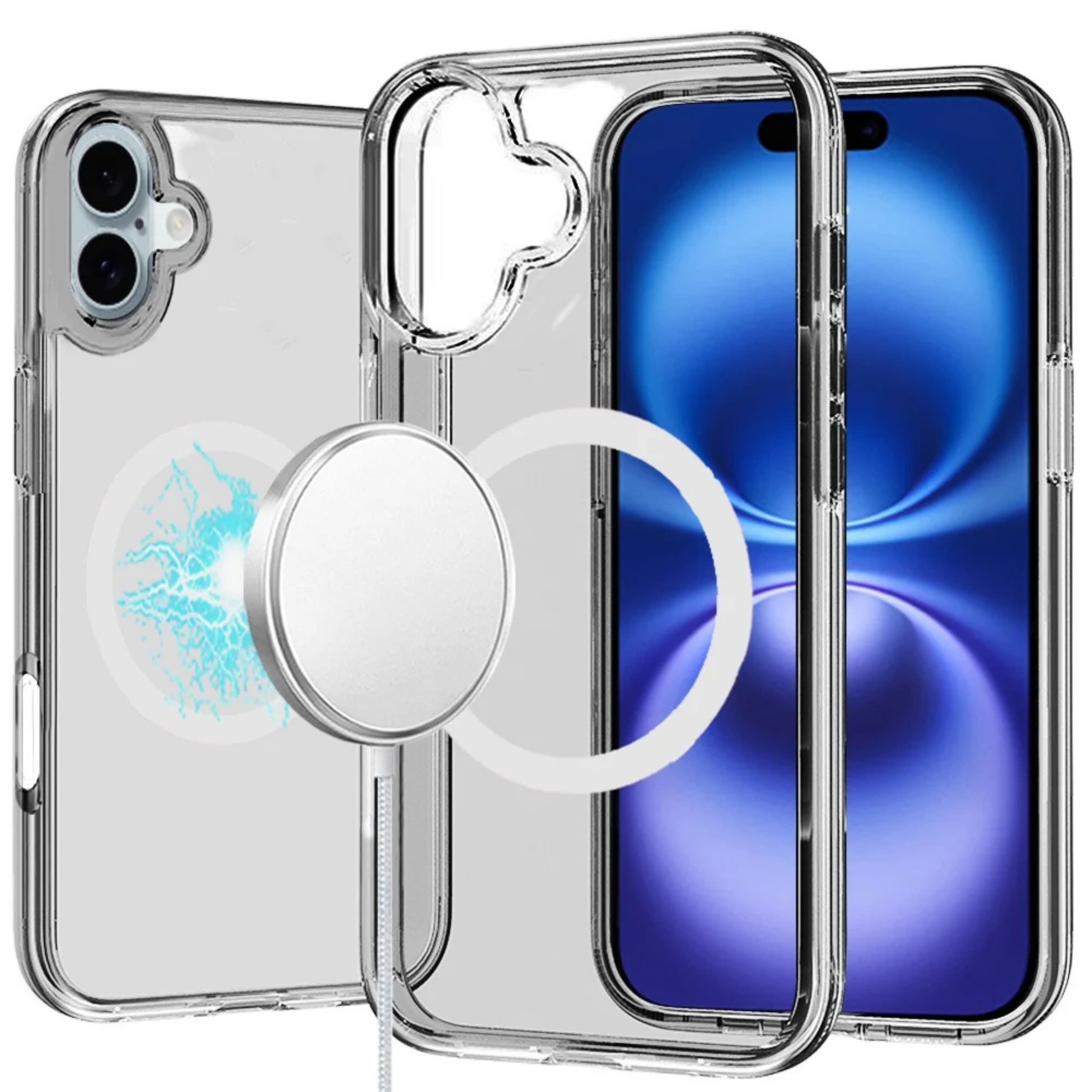 Kitcheniva - 3mm Magnetic Circle Translucent Phone Case With Tempered Glass For iPhone 16 6.1 Inch - Smoke price history on PriceWatchPro