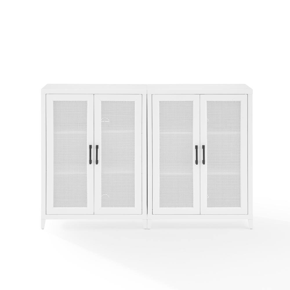Alt View 7. Crosley Furniture - Milo 2-Piece Media Sideboard Cabinet Set - 2 Storage Pantries - White.