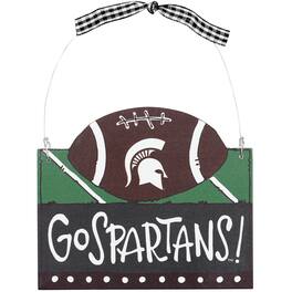 Magnolia Lane - Michigan State Spartans Logo Football Ornament - Multicolor