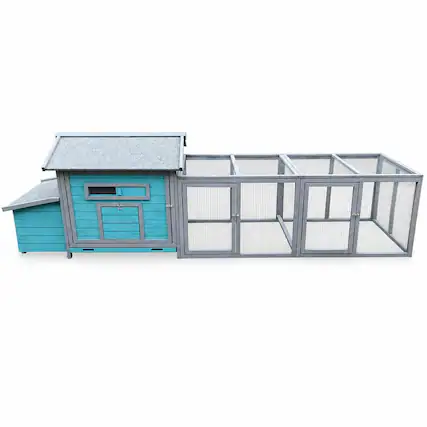 Front. RYHNUYNE - 114 in Wooden, Run, Weatherproof Hen House, Box, 19.6 sq ft.