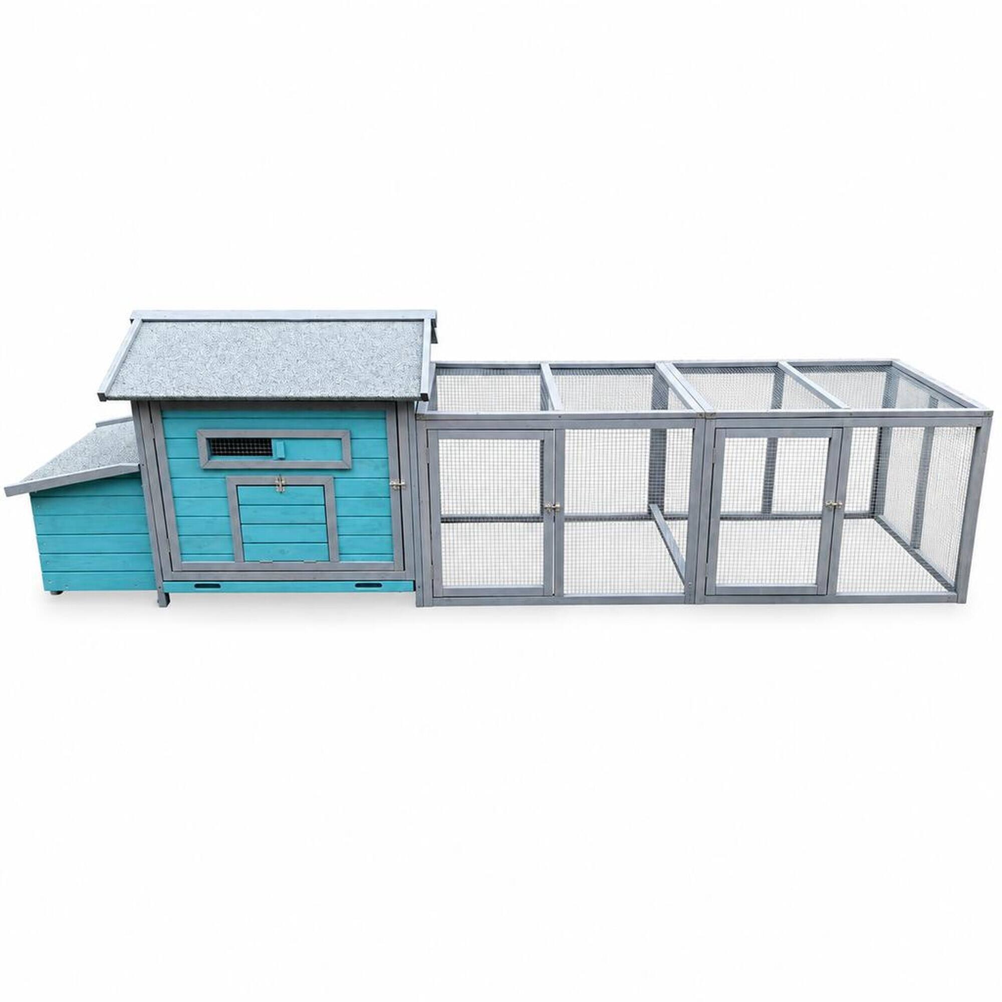 Front. RYHNUYNE - 114 in Wooden, Run, Weatherproof Hen House, Box, 19.6 sq ft.