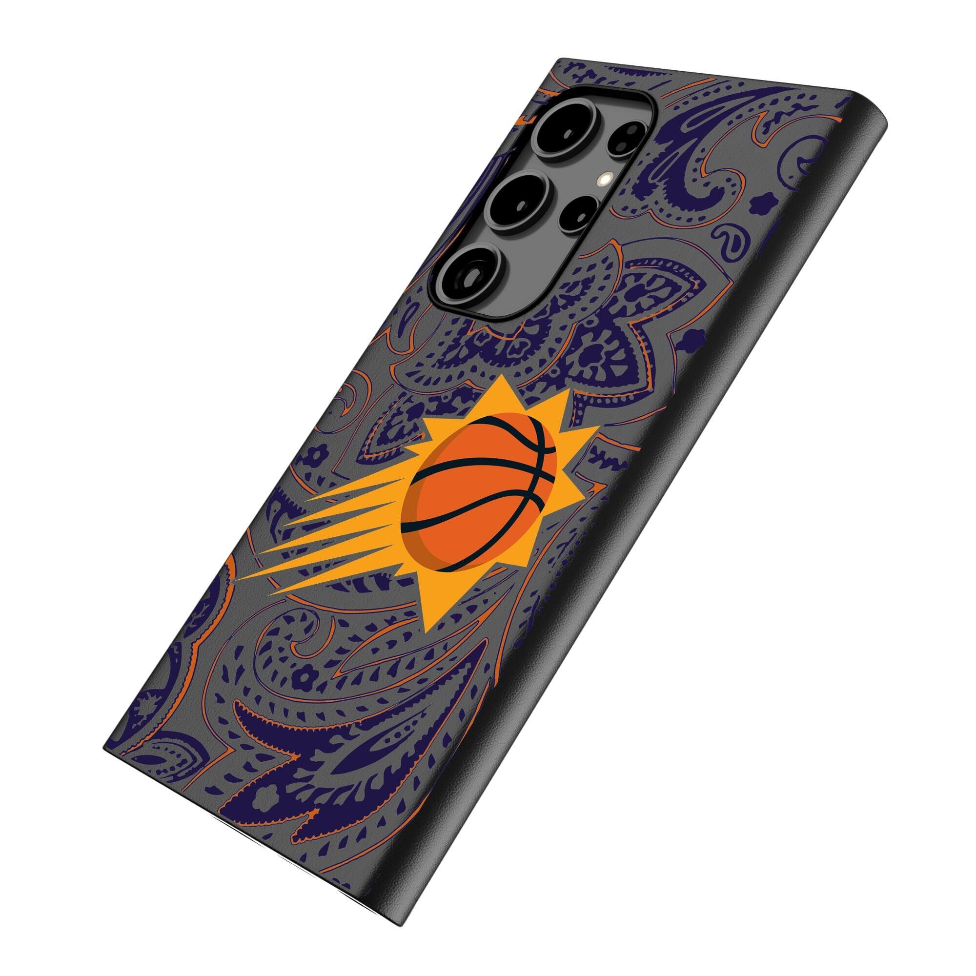 Alt View 1. Keyscaper - Phoenix Suns Paisley Galaxy Magnetic Bump Case - S25 - Black.