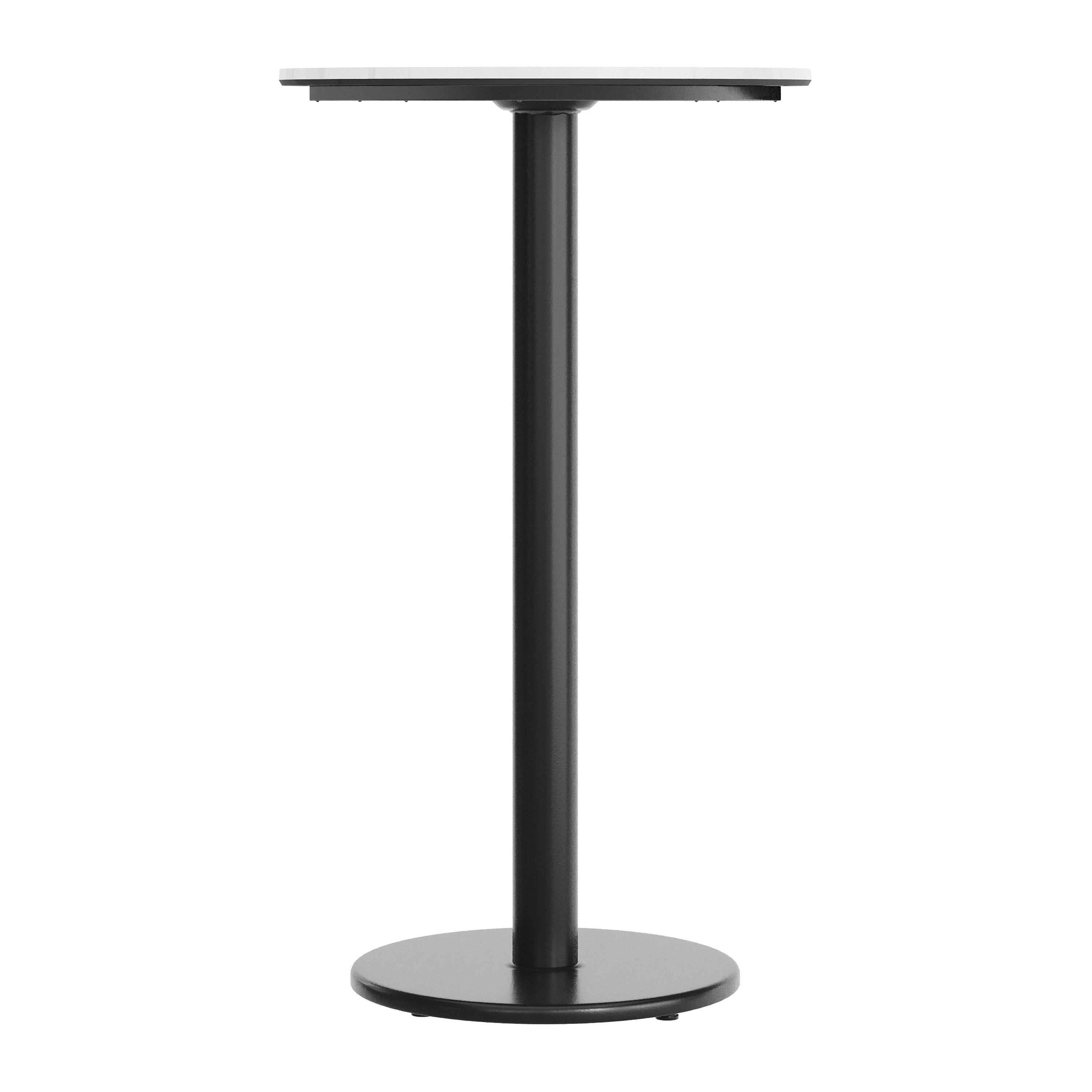Alt View 7. Emma + Oliver - PureShield Tabletop with Seam-Free Surface Innovation and Bar Height Base - White Faux Marble/Black Base.
