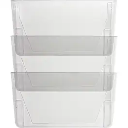 Lorell - Wall File Pockets - 14.75" Height x 13.13" Width x 4.25" Depth - Clear - 3 / Pack