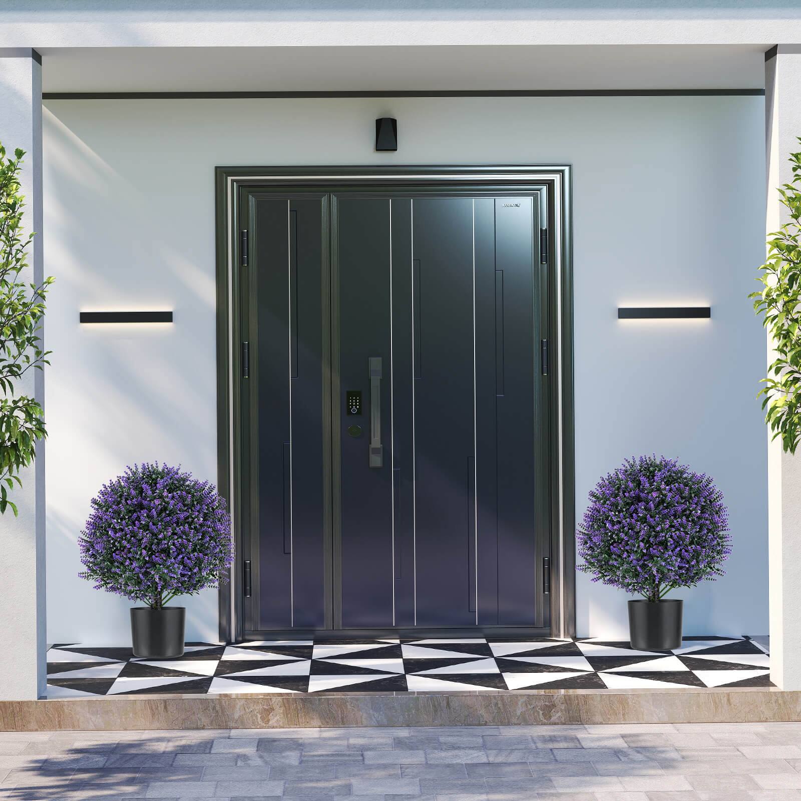 Alt View 1. Costway - Costway 2 Pack Artificial Lavender Topiary Ball Tree Faux Shrub Bushes with Flowers - Purple.